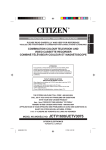 Citizen JCTV3075 Instruction manual