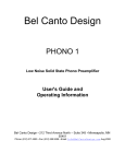 Bel Canto Design SET 40 User`s guide