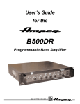 Ampeg B500DR User`s guide