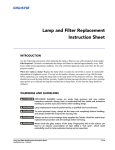 Lamp and Filter Replacement Instruction Sheet