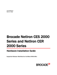 Brocade Communications Systems NetIron CER Series Installation guide