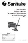 Canister Vac Owner`s Guide SC3680-SC3699 Series