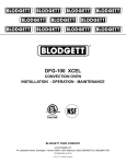 Blodgett DFG-100 XCel Specifications