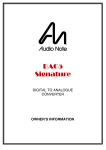 Audio Note DAC5 Signature Specifications