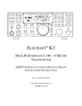 ELECRAFT KBPF3 Specifications