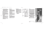 Bionaire BCM 3600 Operating instructions