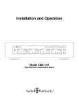 Audio Authority CMX-144 User manual