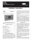 Carrier Non-Programmable Thermostats Instruction manual