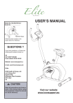 Weslo Elite WLIVEX79412.0 User`s manual
