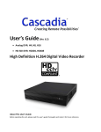 Cascadia Digital video recorder Specifications