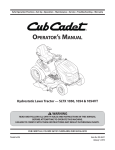 Cub Cadet SLTX 1054 Operator`s manual