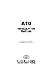 Centurion A10 Installation manual