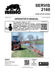 Servis-Rhino 2160 Operator`s manual