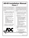 American Dryer Corp. AD-60 Installation manual