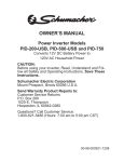 Schumacher PID-500-USB Owner`s manual