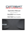 Datasat RA2400 Operating instructions