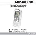 AUDIOLINE VR500 Operating instructions