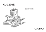 Casio KL-7200E User`s guide