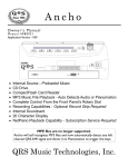 QRS Music Technologies Ancho Installation manual