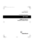 Radio Shack ET-1101 Owner`s manual