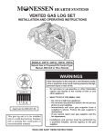 Monessen Hearth VWF24 Operating instructions