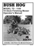 Bush Hog TD-1100 Operator`s manual
