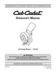 Cub Cadet JS1150 Operator`s manual