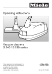 Miele S 240 series Operating instructions