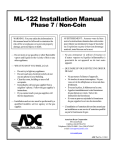 ADC ML-122 Installation manual