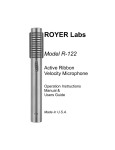 royer R-122 User guide