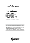 Eizo DURAVISION FDX1501 User`s manual