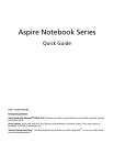 Acer Aspire Notebook Series User guide