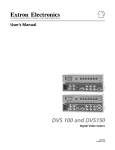 Extron electronics DVS 150 Operating instructions