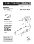 Weider Black 160 Xtb Treadmill User`s manual