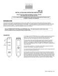 R.H. Peterson 115 Series Operating instructions