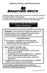 Bradford White TTW 75 SERIES Instruction manual