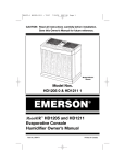 Emerson MoistAIRTM HD1211 Owner`s manual