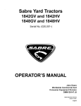 Sabre 1848HV Operator`s manual