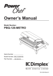 Dimplex PowerChef PBQ-120-METRO Owner`s manual