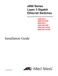 Allied Telesis x600-24Ts-POE Installation guide