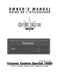 YORKVILLE All-Tube Guitar Amplifier YS1036 Owner`s manual
