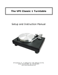 VPI Classic 1 Instruction manual