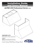 EURO AirPRO 238 Series Installation guide