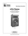 Meyer Sound UPA-1P Operating instructions