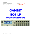 WEISS GAMBIT EQ1-MKII Operating instructions