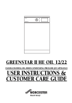 Bosch GREENSTAR II HE OIL 12/22 Operating instructions