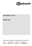 Bauknecht WLMG 1010 Troubleshooting guide