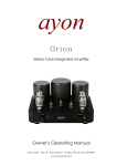 Ayon Orion Owner`s manual
