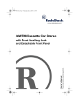 Radio Shack Flat-Face Car CD Player Owner`s manual