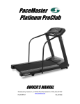 Aerobics PaceMaster ProClub LT Owner`s manual